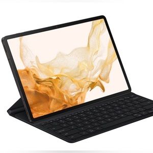 Samsung - Galaxy Tab S8+, Tab S7 FE, Tab S7+ Slim Book Keyboard Cover - Black